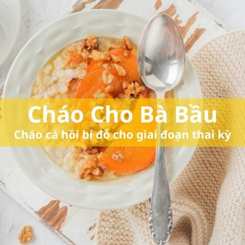 Cháo cá hồi bí đỏ cho bà bầu dễ làm mà đầy dinh dưỡng